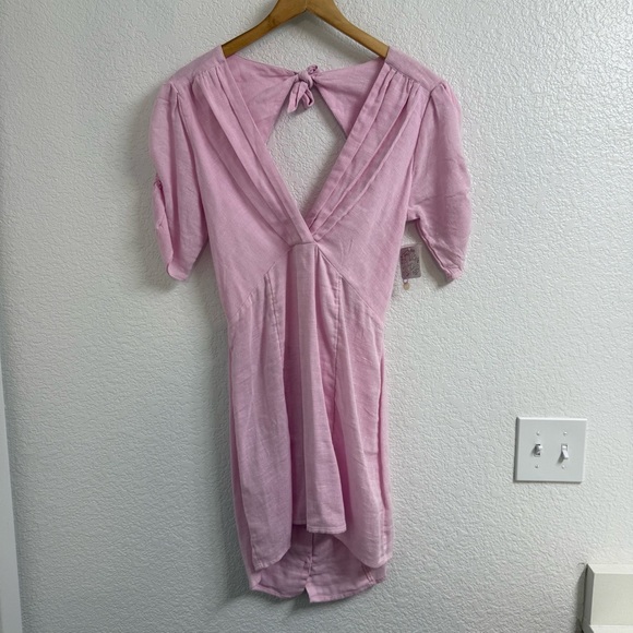 Free People Stars In Your Eyes Mini Pink Dress Size Medium - Picture 2 of 5